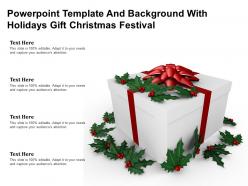 Powerpoint template and background with holidays gift christmas festival