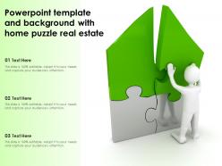Powerpoint template and background with home puzzle real estate