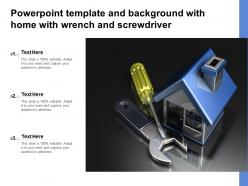 Powerpoint template and background with home with wrench and screwdriver