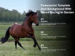 Powerpoint template and background with horse racing in garden