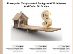 Powerpoint template and background with house and dollar on scales