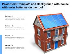 Powerpoint template and background with house with solar batteries on the roof