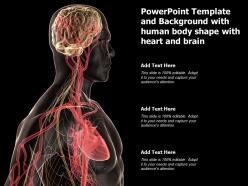 Powerpoint template and background with human body shape with heart and brain