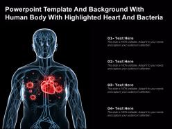 Powerpoint template and background with human body with highlighted heart and bacteria