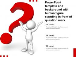Powerpoint template and background with human figure standing in front of question mark