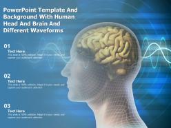 Powerpoint template and background with human head and brain and different waveforms