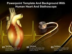 Powerpoint template and background with human heart and stethoscope