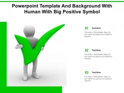 Powerpoint template and background with human with big positive symbol