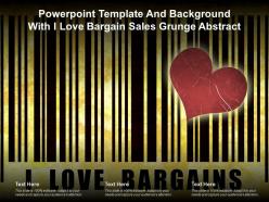Powerpoint template and background with i love bargain sales grunge abstract