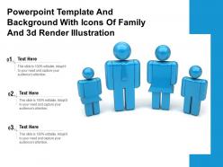 Powerpoint template and background with icons of family and 3d render illustration