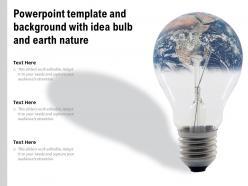 Powerpoint template and background with idea bulb and earth nature
