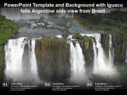 Powerpoint template and background with iguacu falls argentine side view from brazil