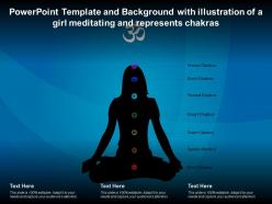 Powerpoint template and background with illustration of a girl meditating and represents chakras