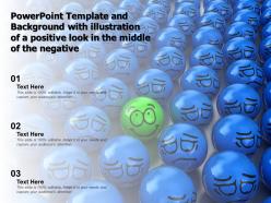 Powerpoint template and background with illustration of a positive look in the middle of the negative