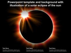 Powerpoint template and background with illustration of a solar eclipse of the sun
