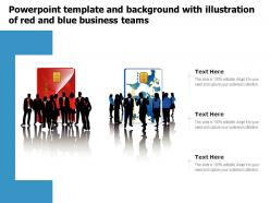 Powerpoint template and background with illustration of red and blue business teams