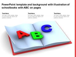 Powerpoint template and background with illustration of schoolbooks with abc on pages