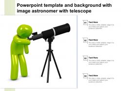 Powerpoint template and background with image astronomer with telescope