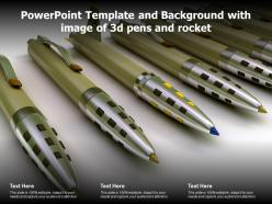 Powerpoint template and background with image of 3d pens and rocket