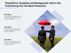 Powerpoint template and background with in the field giving you the best protection