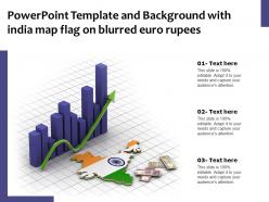 Powerpoint template and background with india map flag on blurred euro rupees