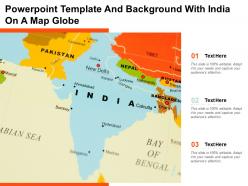 Powerpoint template and background with india on a map globe