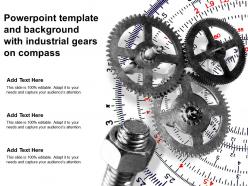 Powerpoint template and background with industrial gears on compass