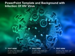 Powerpoint template and background with infection of hiv virus