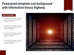 Powerpoint template and background with information binary highway