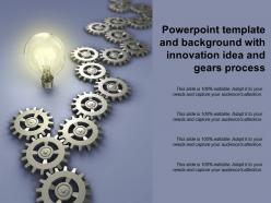 Powerpoint Template And Background With Innovation Idea And Gears Process