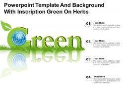 Powerpoint template and background with inscription green on herbs