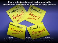 Powerpoint template and background with instructions to succeed in business in times of crisis