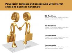 Powerpoint template and background with internet email and business handshake