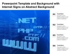 Powerpoint template and background with internet signs on abstract background