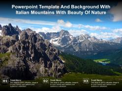 Powerpoint template and background with italian mountains with beauty of nature