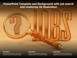 Powerpoint template and background with job search and rendering 3d illustration