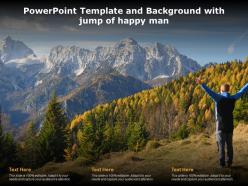 Powerpoint template and background with jump of happy man