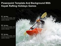 Powerpoint template and background with kayak rafting holidays games
