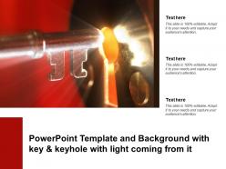 Powerpoint template and background with key and keyhole with light coming from it