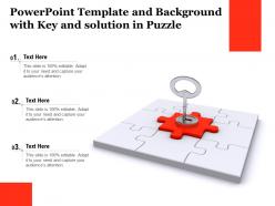 Powerpoint template and background with key and solution in puzzle