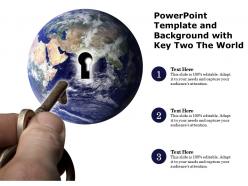 Powerpoint template and background with key two the world
