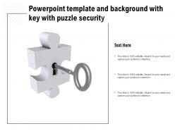Powerpoint template and background with key with puzzle security
