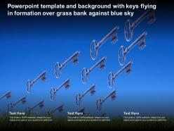 Powerpoint template and background with keys flying in formation over grass bank against blue sky