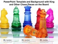 Powerpoint template and background with king and other chess pieces on the board