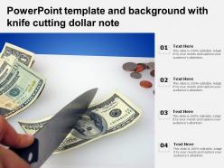 Powerpoint template and background with knife cutting dollar note