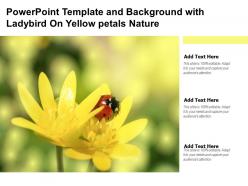 Powerpoint template and background with ladybird on yellow petals nature
