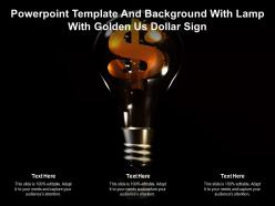 Powerpoint template and background with lamp with golden us dollar sign