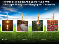 Powerpoint template and background with landscape photographs hanging on clothesline