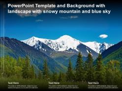 Powerpoint template and background with landscape with snowy mountain and blue sky