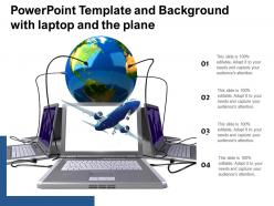 Powerpoint template and background with laptop and the plane